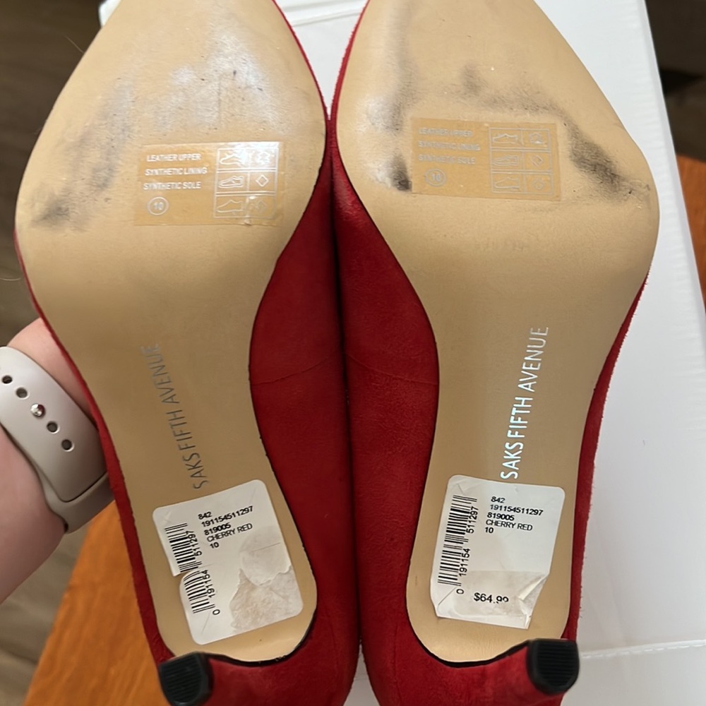 Saks Fifth Avenue Red Heels - Picture 4 of 8
